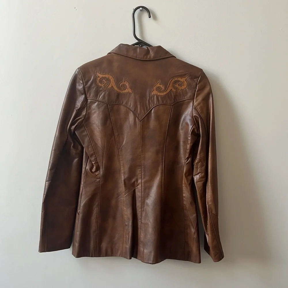 Vintage Brown Leather Blazer, Altman of Dallas